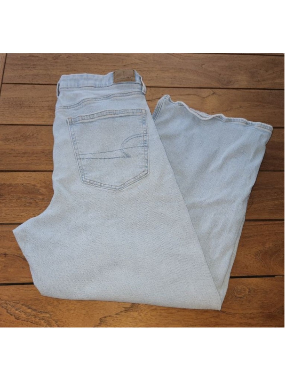 AE Strigid Curvy Super High-Waisted Baggy Straight Jean Size 12 X-Short - Picture 4 of 7